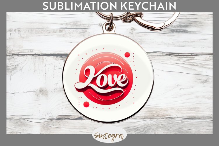 Love v1 Round Keychain Sublimation example image 1