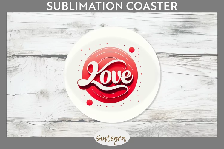 Love v1 Round Coaster Sublimation