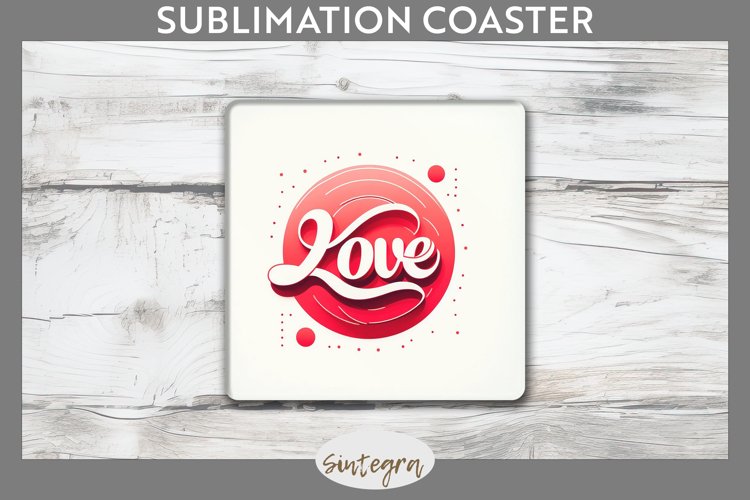 Love v1 Square Coaster Sublimation