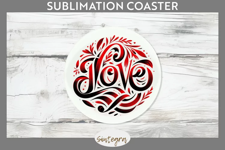 Love v10 Round Coaster Sublimation