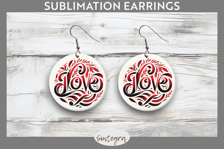 Love v10 Round Earrings Sublimation