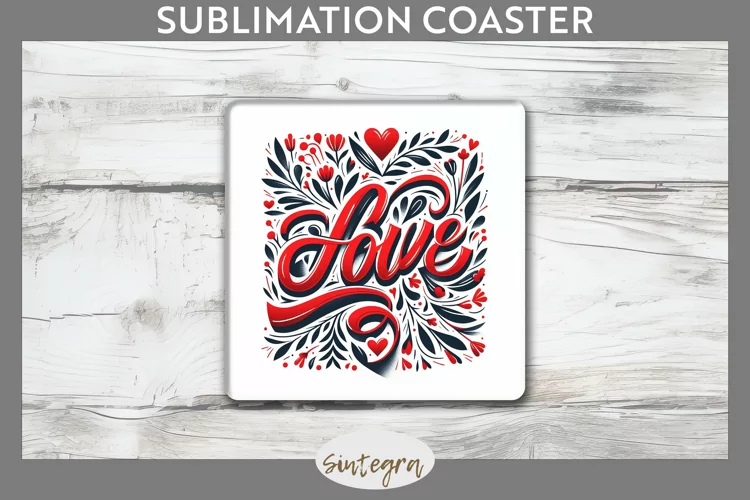 Love v11 Square Coaster Sublimation