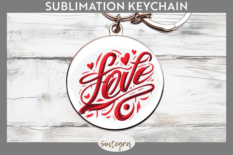 Love v12 Round Keychain Sublimation