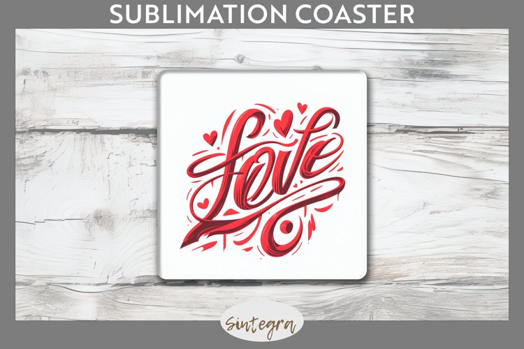 Love v12 Square Coaster Sublimation example image 1