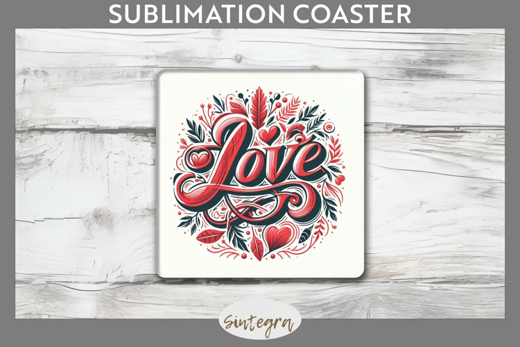 Love v14 Square Coaster Sublimation