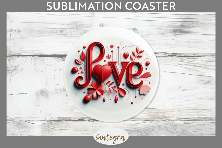 Love v2 Round Coaster Sublimation
