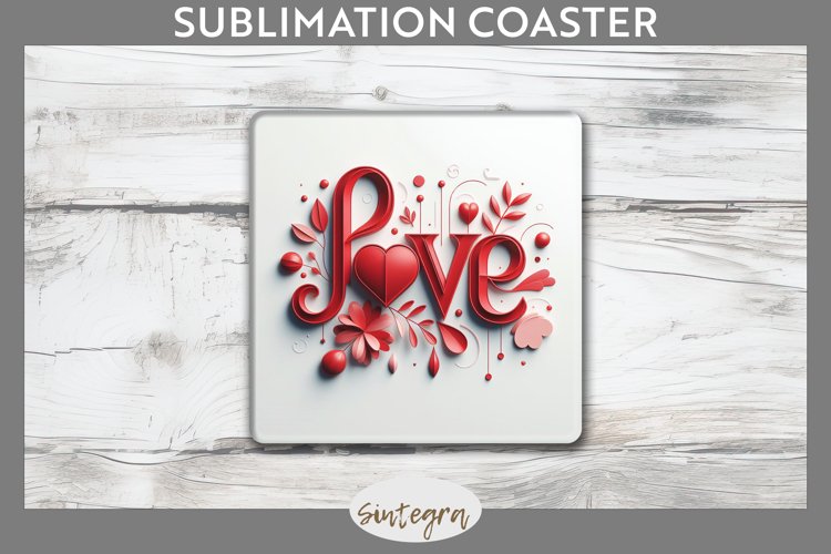 Love v2 Square Coaster Sublimation example image 1