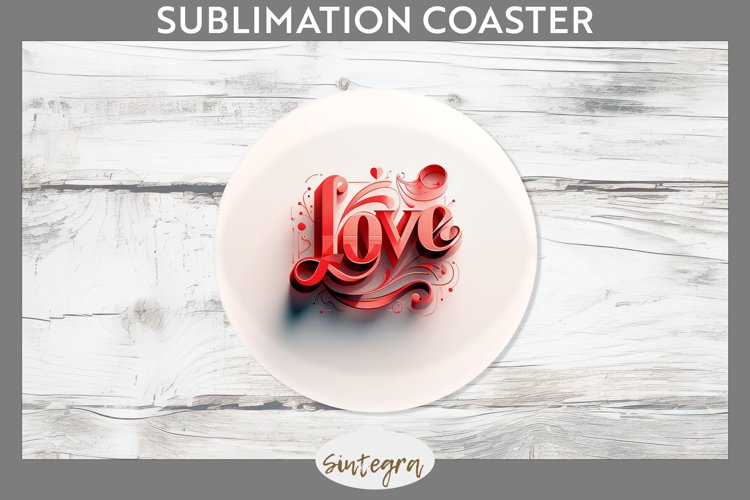 Love v3 Round Coaster Sublimation