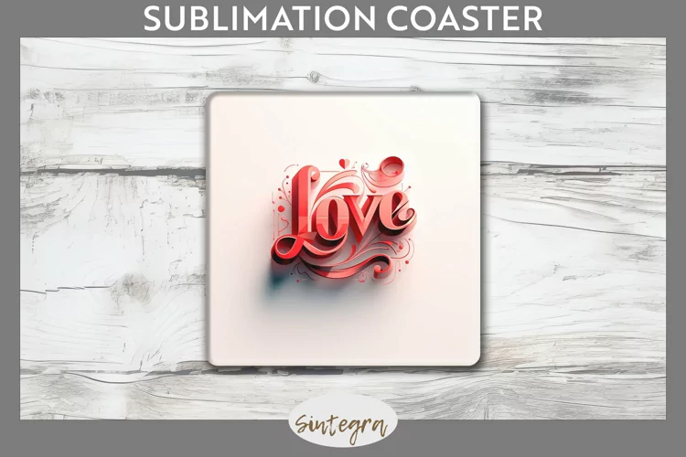Love v3 Square Coaster Sublimation