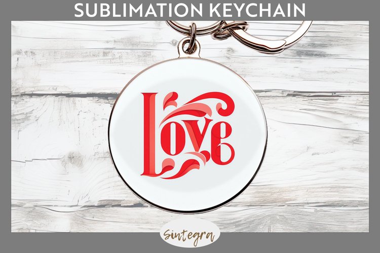 Love v4 Round Keychain Sublimation