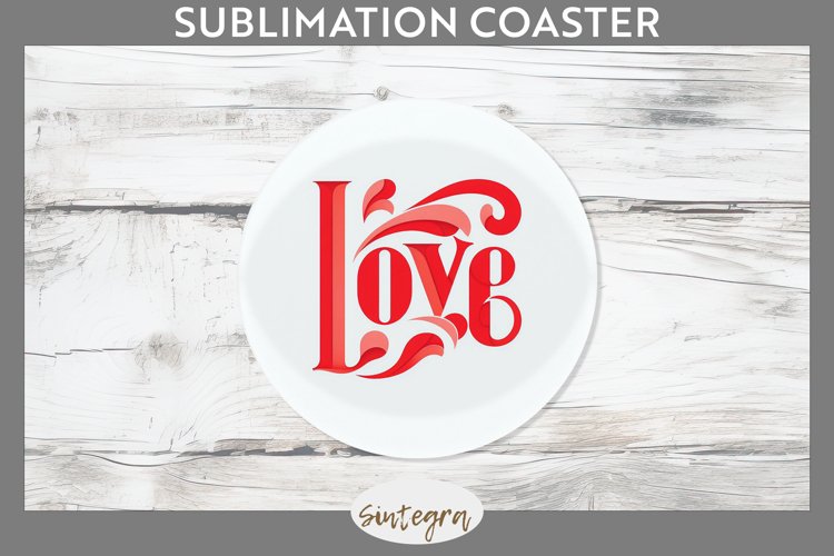 Love v4 Round Coaster Sublimation