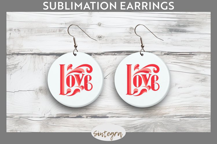 Love v4 Round Earrings Sublimation
