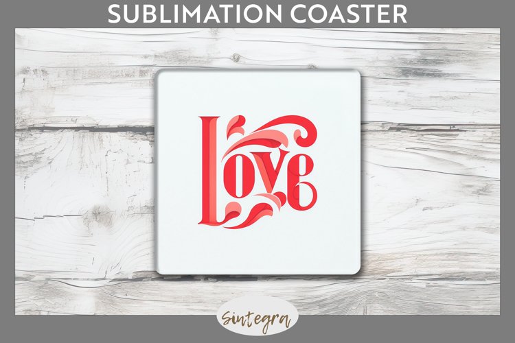 Love v4 Square Coaster Sublimation example image 1