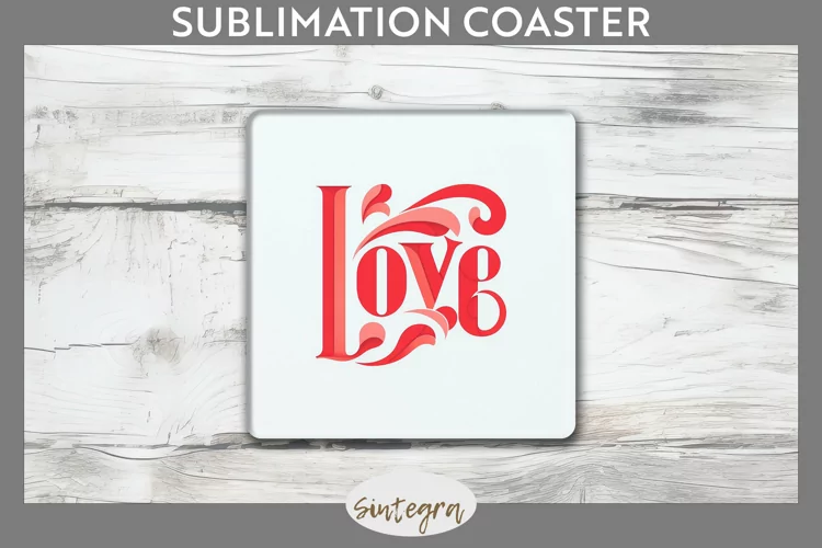 Love v4 Square Coaster Sublimation