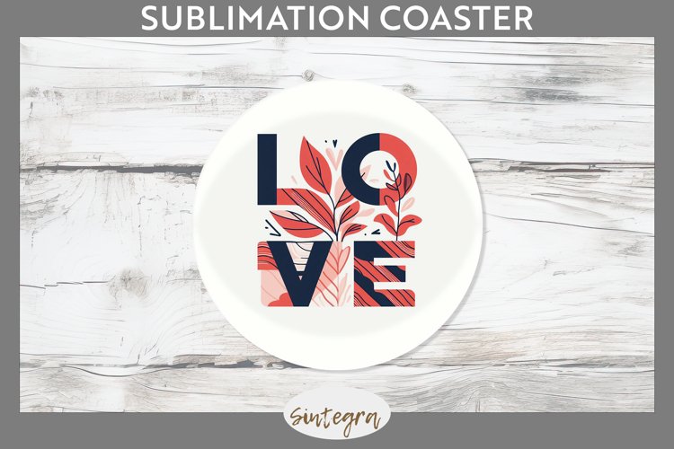Love v5 Round Coaster Sublimation example image 1