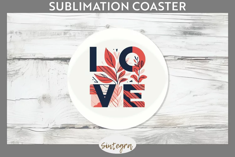 Love v5 Round Coaster Sublimation