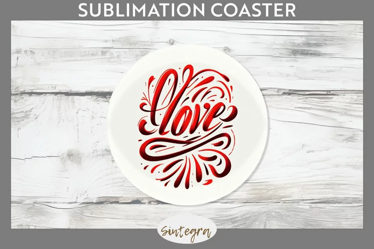 Love v6 Round Coaster Sublimation