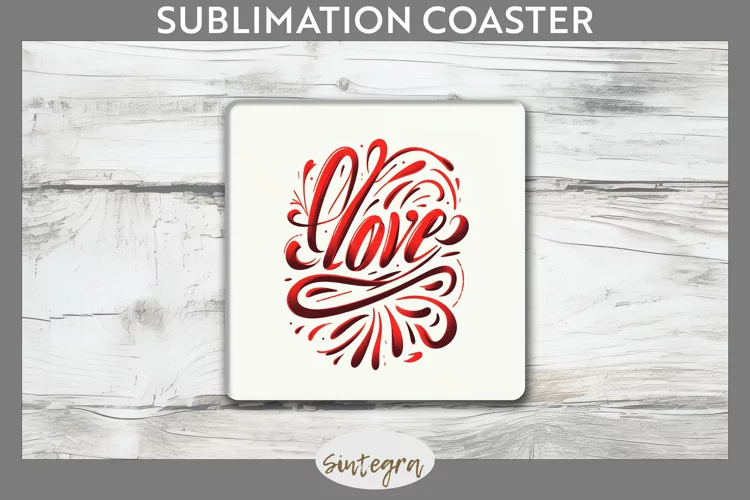 Love v6 Square Coaster Sublimation