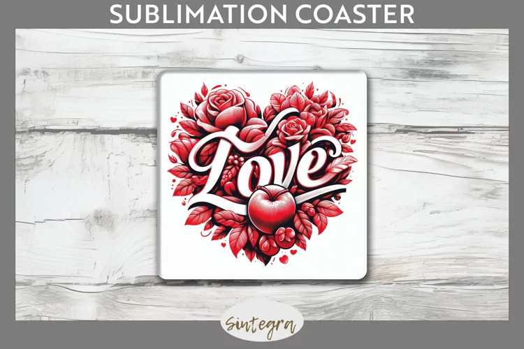 Love v8 Square Coaster Sublimation