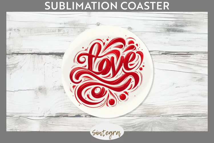 Love v9 Round Coaster Sublimation