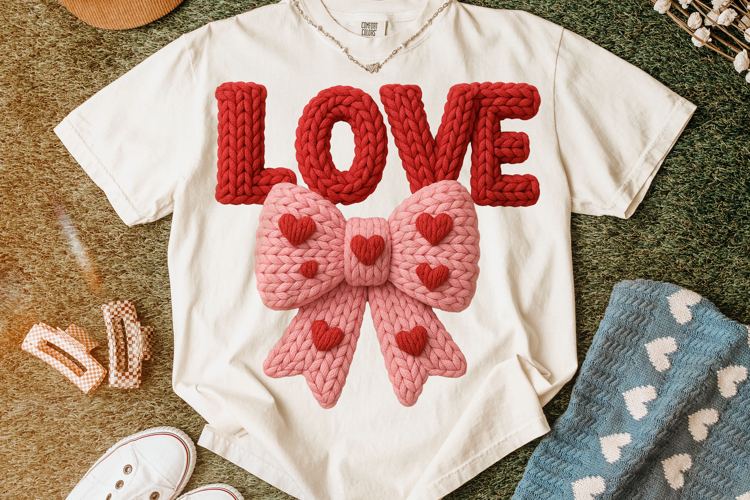 Love Valentine Patchwork PNG, Valentines Day PNG, Coquette