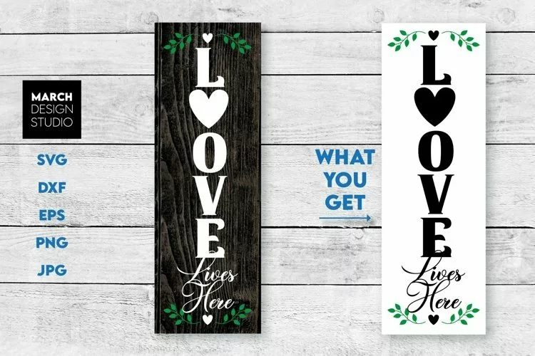 Welcome Front Porch Sign SVG | Love Lives Here Sign SVG PNG
