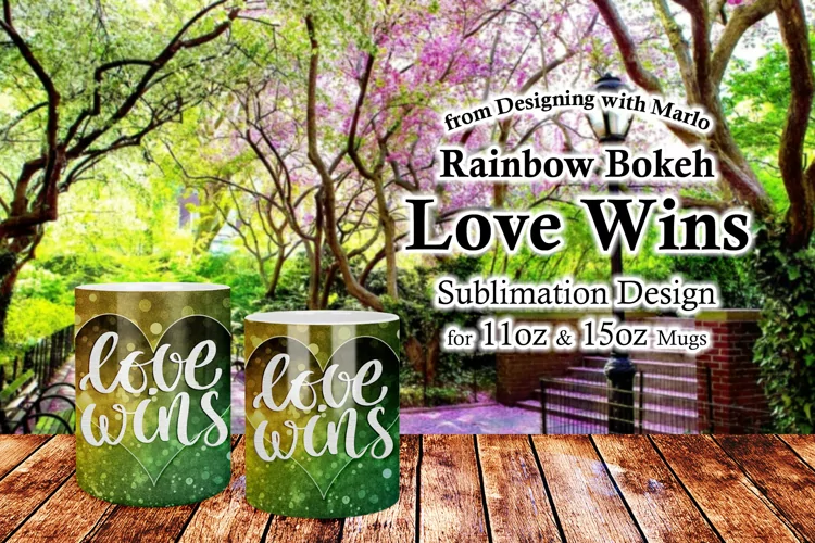 Dark Rainbow Bokeh Love Wins 11oz & 15oz Mug Sublimation