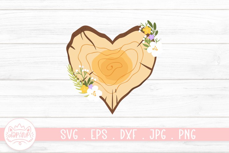 Wooden Slice With Flower Arrangement Clipart Design