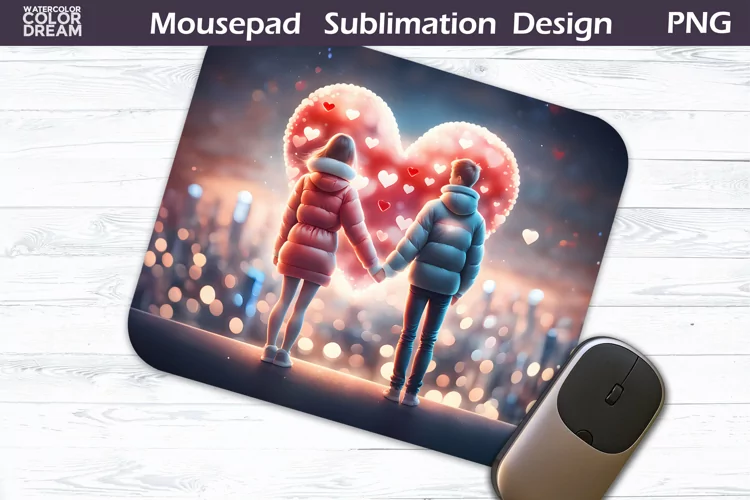 Valentines Day Mouse Pad Sublimation | Love Heart Mousepad
