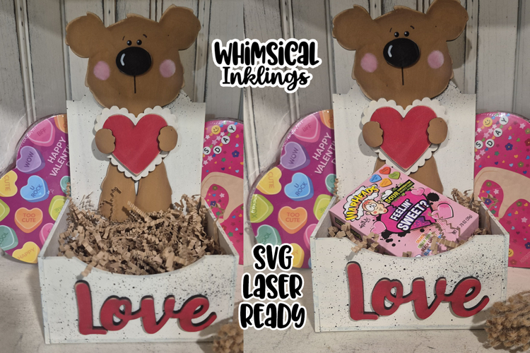 Love Bear Box Laser SVG