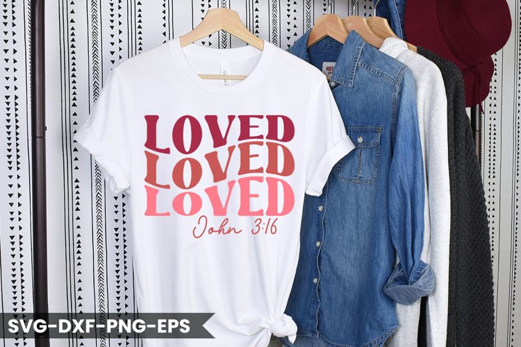 Loved john 3 16 - Valentines Day Retro Design
