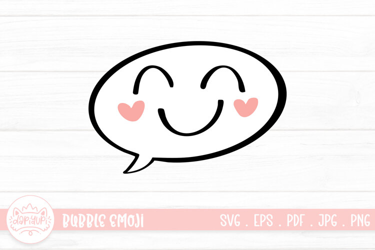 Lovely Bubble Emoji Character Illustration example image 1