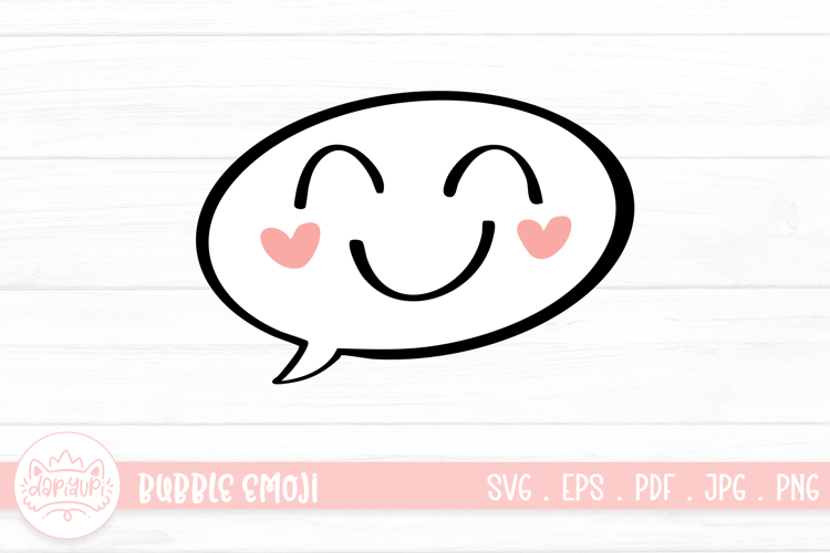 Lovely Bubble Emoji Character Illustration