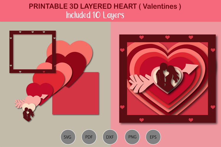 3D Layered Couples in heart