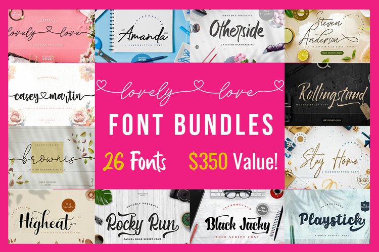 Best Seller - Lovely Fonts Bundle