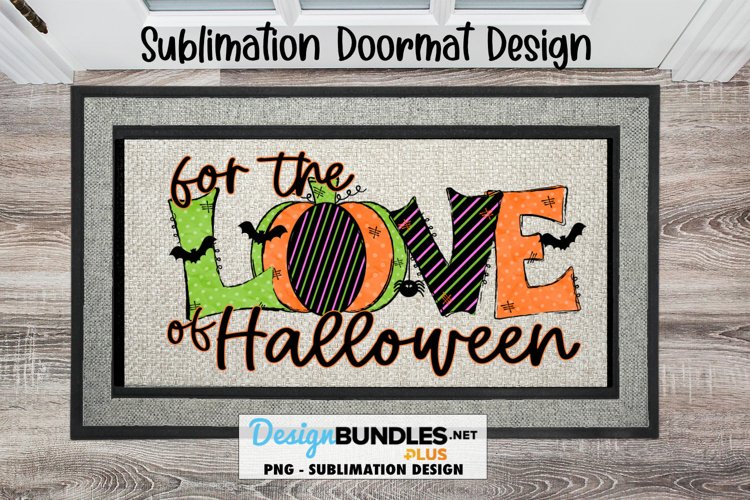 For The Love of Halloween Sublimation Door Mat Design example image 1