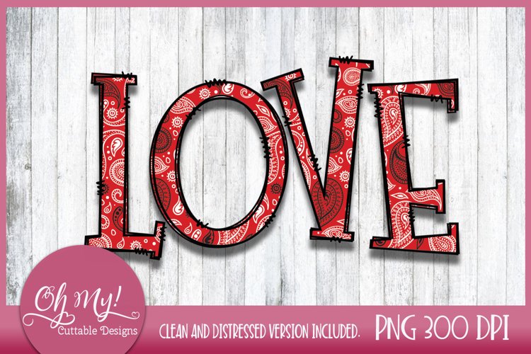 LOVE Sublimation Design Paisley