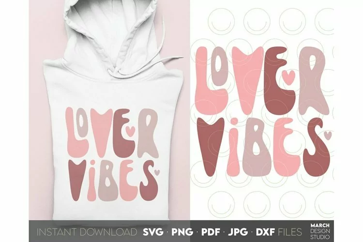 Lover vibes Boho font Valentines Day shirt design svg png