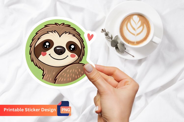 Loving Sloth Sticker, Sloth with Heart Sticker, Funny Sloth