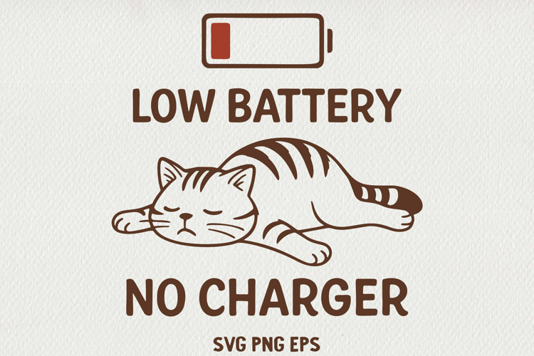 Sarcastic Cat Illustration Funny Lazy Line Art Kitty SVG PNG
