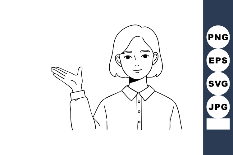 Young woman showing hand gesture with calm expression in bla