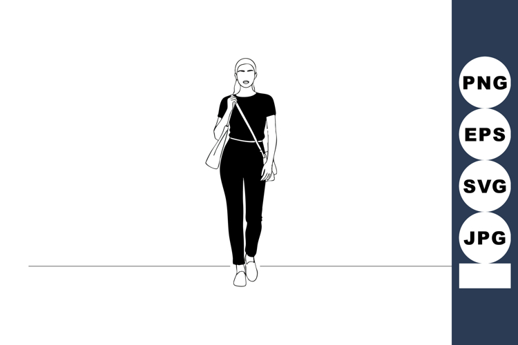 Woman Walking Silhouette Image 2