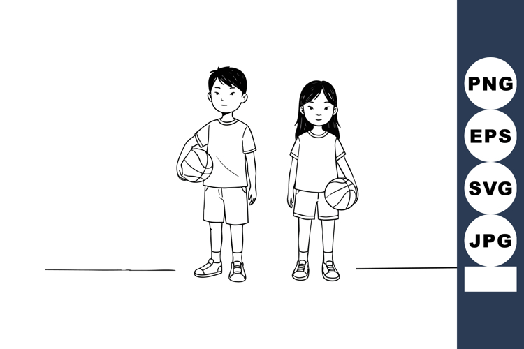 Basketball Black And White Clipart Image 21