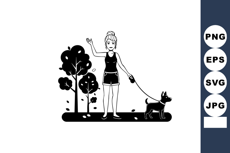 Woman Walking Silhouette Image 6