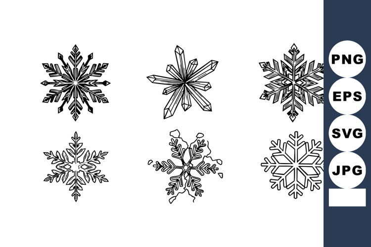 Snowflake Clipart Black and White Image 4