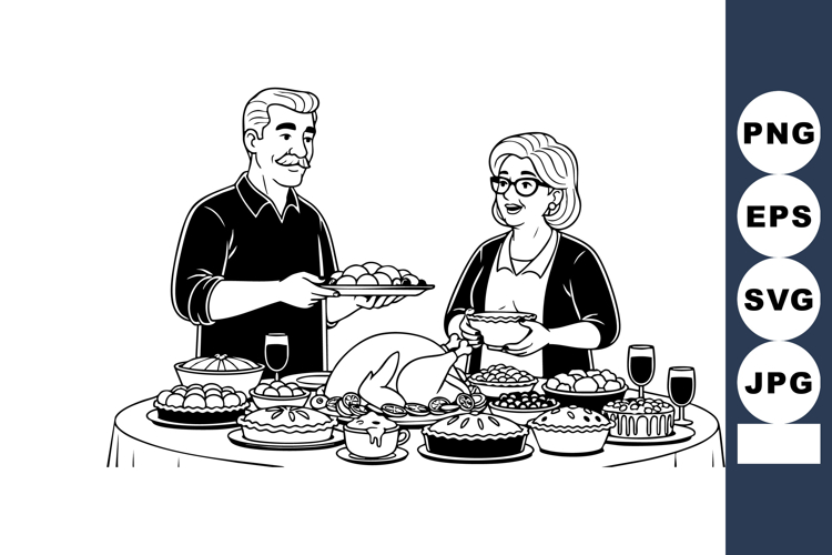 Thanksgiving Dinner Clipart Image 15