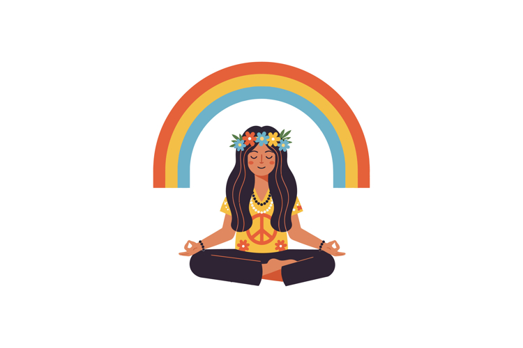 Woman Meditating Clipart Image 24