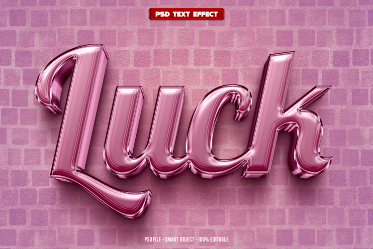 Luck 3D editable text effect