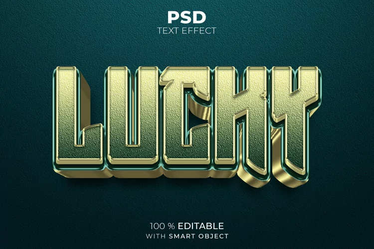 Lucky 3D editable text effect