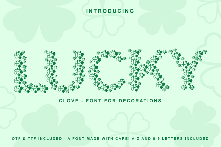 Lucky Clove - St. Patricks Day Decorative Shamrock Font